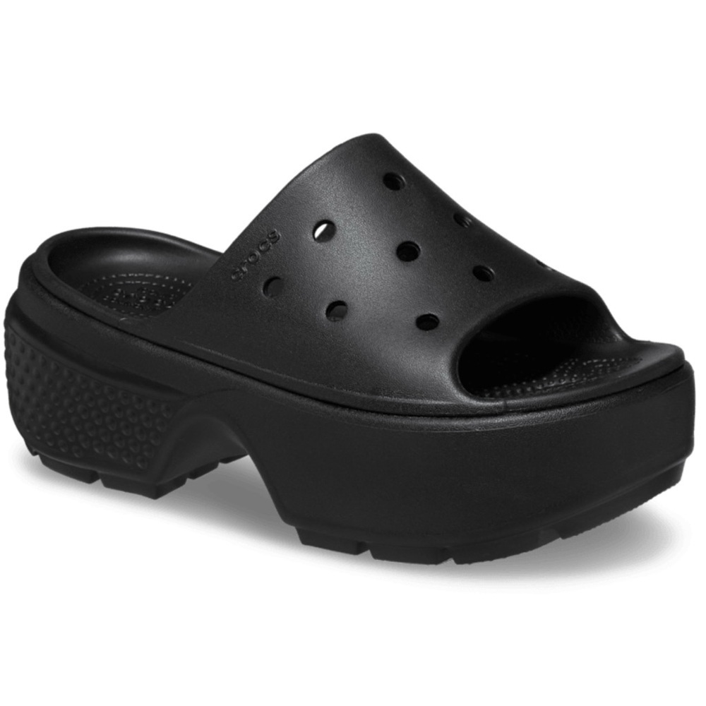 Crocs Stomp Unisex Platform Black Slides Sz W 11 M 9 NWT - Picture 5 of 6